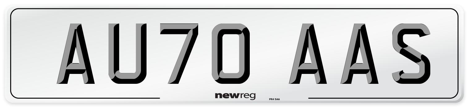 AU70 AAS Number Plate from New Reg